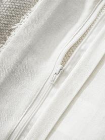 Housse de coussin bohème à détails capitonnés Gabriel, 100 % coton, Blanc cassé, larg. 45 x long. 45 cm