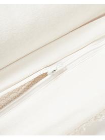 Housse de coussin 45x45 bohème à détails capitonnés Gabriel, 100 % coton, Blanc cassé, larg. 45 x long. 45 cm