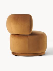 Fluwelen fauteuil Cori, Bekleding: 100% polyester (fluweel), Frame: eucalyptushout, Fluweel lichtbruin, B 100 x H 84 cm