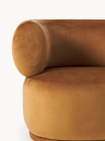 Fluwelen fauteuil Cori, Bekleding: fluweel (100% polyester) , Frame: eucalyptushout, Fluweel lichtbruin, B 100 x H 84 cm