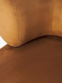 Fluwelen fauteuil Cori, Bekleding: fluweel (100% polyester) , Frame: eucalyptushout, Fluweel lichtbruin, B 100 x H 84 cm