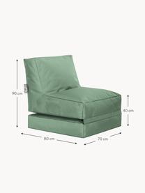 Chauffeuse convertible de jardin Pop Up, Tissu vert sauge, larg. 70 x prof. 90 cm