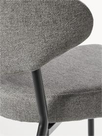 Krzesło tapicerowane Adele, 2 szt., Tapicerka: 95% poliester, 5% nylon D, Stelaż: metal malowany proszkowo, Szara tkanina, S 54 x G 57 cm