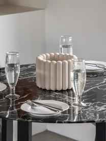 Kulatý jídelní stůl se skleněnou deskou v mramorovém vzhledu Connolly, Ø 110 cm, Černá, v mramorovém vzhledu, Ø 110 cm