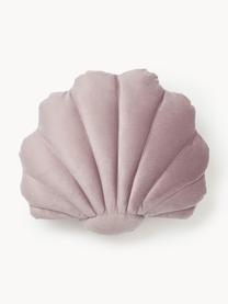 Poduszka z aksamitu Shell, Tapicerka: 100% aksamit poliestrowy, Brudny różowy, S 32 x D 27 cm