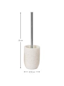 Toiletborstel Neru van breukvast polyresin, Houder: polyresin, Lichtbeige, Ø 10 x H 35 cm