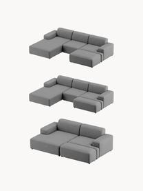 Ecksofa Melva (4-Sitzer), Bezug: 100 % Polyester Der strap, Gestell: Massives Kiefern- und Fic, Füße: Kunststoff Dieses Produkt, Webstoff Dunkelgrau, B 319 x T 195 cm, Eckteil links