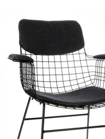 Set de coussins pour chaise en métal à accoudoirs Wire, 3 élém., Gris foncé, Lot de différentes tailles