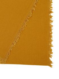 Mantel de algodón con flecos Nalia, 100% algodón, Amarillo, De 6 a 8 comensales (An 160 x L 250 cm)