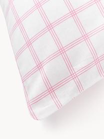 Bavlněný károvaný oboustranný povlak na polštář Enna, Bílá, růžová, Š 40 cm, D 80 cm