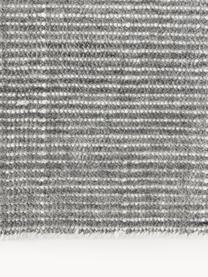 Tapis de couloir tissé main Willow, 100 % polyester, certifié GRS, Gris, blanc, larg. 80 x long. 250 cm