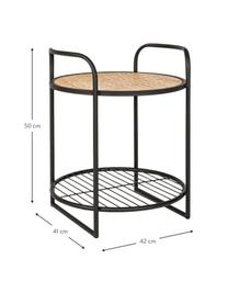 Odkládací stolek s ratanovým výpletem Elyot, Světle hnědá, černá, Š 42 cm, H 41 cm