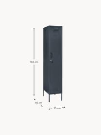 Petite armoire The Skinny, Acier, revêtement par poudre, Anthracite, larg. 35 x haut. 183 cm