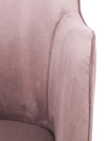 Samt-Armlehnstuhl Ava in Rosa, Bezug: Samt (100% Polyester) Der, Beine: Metall, galvanisiert, Samt Mauve, B 57 x T 63 cm