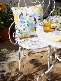 Federa arredo in cotone con stampa limoni Bumble, 100% cotone, Bianco, blu, giallo, Larg. 40 x Lung. 40 cm