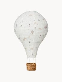 Lampa wisząca z bawełny organicznej Dreamland, Stelaż: drewno naturalne, Złamana biel, beżowy, drewno naturalne, Ø 25 x W 41 cm