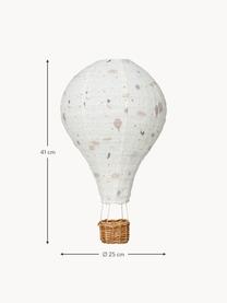 Lampa wisząca z bawełny organicznej Dreamland, Stelaż: drewno naturalne, Złamana biel, beżowy, drewno naturalne, Ø 25 x W 41 cm