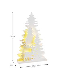 Décoration lumineuse LED piles Forta, haut. 36 cm, Plastique, Blanc, larg. 22 x haut. 36 cm