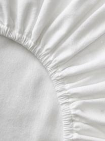 Drap-housse en flanelle Biba, Blanc, larg. 200 x long. 200 cm, haut. 25 cm