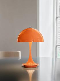 Mobiele dimbare LED tafellamp Panthella, H 24 cm, Lampenkap: gecoat staal, Staal oranje, Ø 16 x H 24 cm