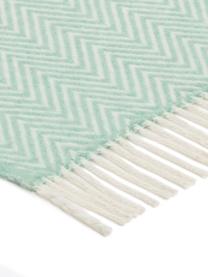 Plaid laine vert menthe motif à chevron Aubrey, Menthe