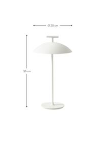 Prenosná dizajnová stolová LED lampa Mini Geen-A, Kov s práškovým náterom, Biela, Ø 20 x V 36 cm