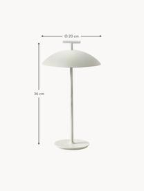 Prenosná dizajnová stolová LED lampa Mini Geen-A, Kov s práškovým náterom, Biela, Ø 20 x V 36 cm