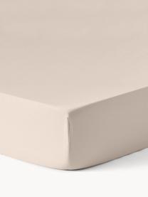 Topper-Spannbettlaken Comfort, Baumwollsatin, Webart: Satin Fadendichte 300 TC,, Beige, B 90 x L 200 cm, H 15 cm