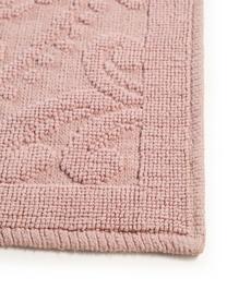 Tappeto bagno rosa con motivo floreale Kaya, 100% cotone, Rosa, Larg. 50 x Lung. 80 cm