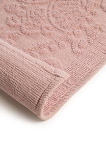 Tappeto bagno rosa con motivo floreale Kaya, 100% cotone, Rosa, Larg. 50 x Lung. 80 cm