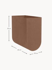 Handgemaakte opbergdoos Curved, B 20 cm, Bekleding: 100% katoen, Frame: karton, Bruin, B 20 x H 39 cm