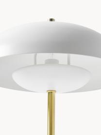 Tafellamp Mathea, Lampenkap: gepoedercoat metaal, Lampvoet: vermessingd metaal, Wit, goudkleurig, B 23 x H 36 cm
