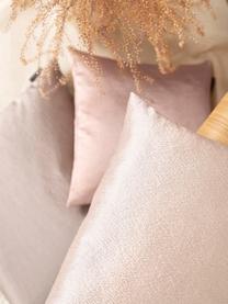 Poszewka na poduszkę Nilay, połyskująca, 56% bawełna, 44% poliester, Blady różowy, S 50 x D 50 cm