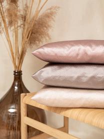 Poszewka na poduszkę Nilay, połyskująca, 56% bawełna, 44% poliester, Blady różowy, S 50 x D 50 cm