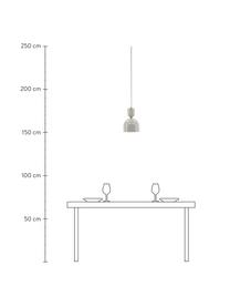 Kleine hanglamp Tim, Lampenkap: gecoat staal, Baldakijn: gecoat staal, Beige, Ø 20 x H 120 cm