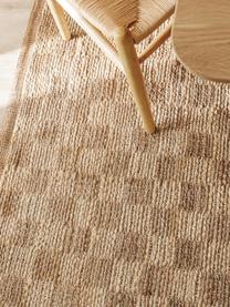 Handgeweven juten vloerkleed Raissa, 80% jute, 20% katoen, Lichtbruin, B 120 x L 170 cm (maat S)