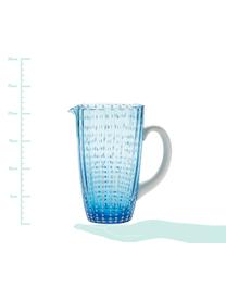 Mundgeblasene Karaffe Perle, Glas, Aqua, Weiß, Transparent, 1.6 L