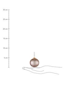 Ręcznie wykonana bombka choinkowa Cadelia, 2 szt., Blady różowy, odcienie złotego, Ø 8 cm