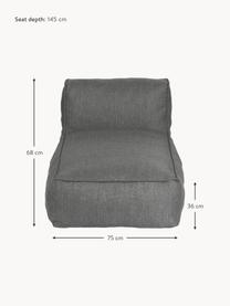 Chaise longue d'extérieur Grow, Tissu gris foncé, larg. 75 x prof. 145 cm