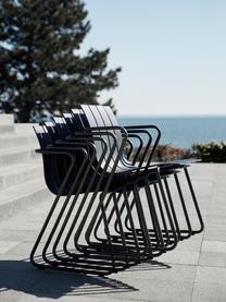 Chaise de jardin à accoudoirs artisanale Ocean, Noir, larg. 60 x prof. 56 cm