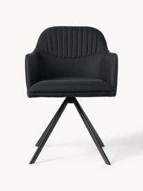 Čalouněná otočná židle s područkami Lola, Černá, Š 53 cm, H 55 cm