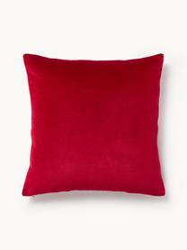 Housse de coussin en velours avec motif hivernal Celeste, Rouge, larg. 60 x long. 60 cm