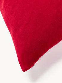 Housse de coussin en velours avec motif hivernal Celeste, Rouge, larg. 60 x long. 60 cm