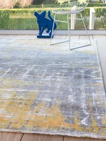 Tappeto di design Streaks, Retro: misto cotone, rivestito i, Giallo, grigio, Larg. 80 x Lung. 150 cm (taglia XS)