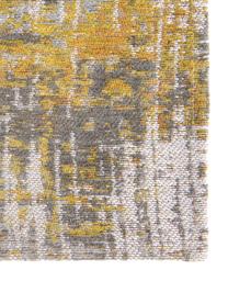 Tappeto di design Streaks, Retro: misto cotone, rivestito i, Giallo, grigio, Larg. 80 x Lung. 150 cm (taglia XS)