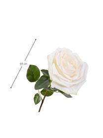 Rose artificiali, bianche, 2 pz, Materiale sintetico, filo metallico, Bianco, Lunghezza 68 cm