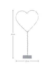 LED Leuchtobjekt Heart, batteriebetrieben, Grau, B 20 x H 43 cm