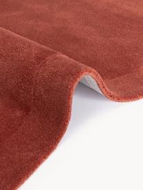 Alfombra artesanal de lana con forma orgánica Kadey, Parte superior: 100% lana con certificado, Reverso: 100% algodón Las alfombra, Terracota, An 120 x L 180 cm (Tamaño S)