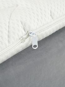 Premium fluwelen boxspring bed Lacey, Matras: 7-zones-pocketveringkern , Poten: massief gelakt beukenhout, Donkergrijs, 140 x 200 cm