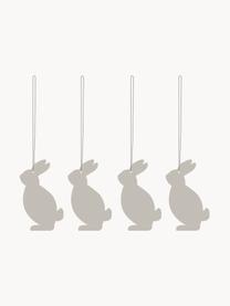 Oster-Dekoanhänger Hare, 4 Stück, Edelstahl, pulverbeschichtet, Greige, B 4 x H 6 cm
